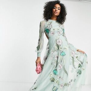 ASOS EDITION Embroidered Floral Maxi